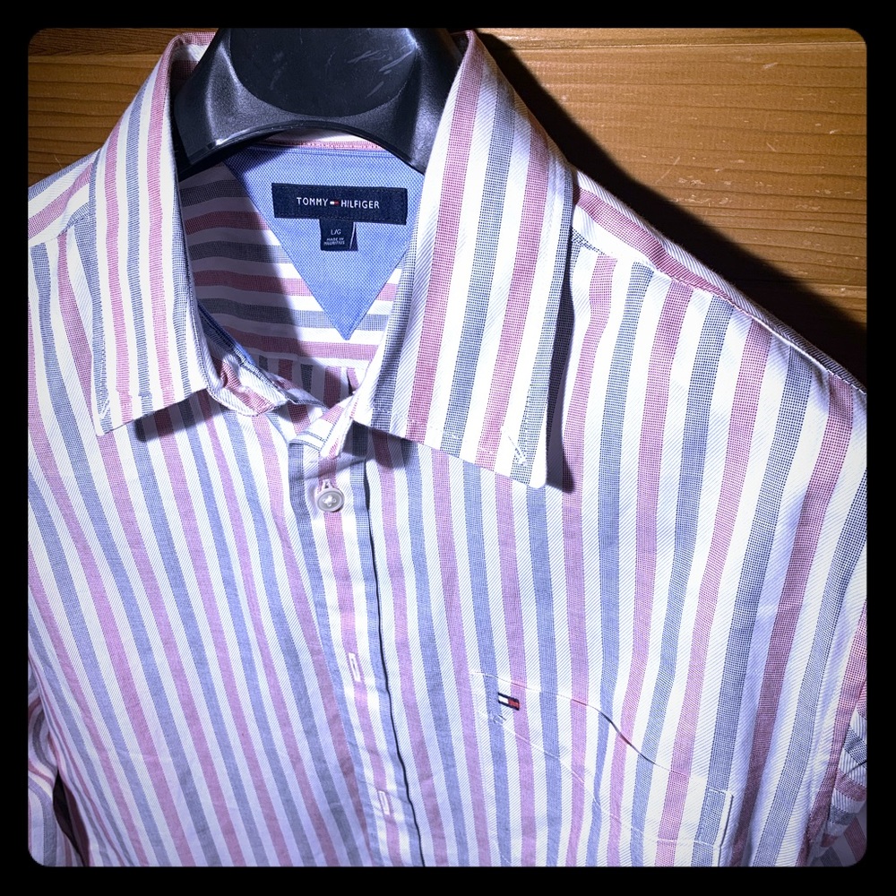 Tommy Hilfiger red white and blue button down